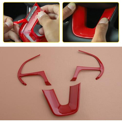 1Set Car ABS Red Steering Wheel Moulding Cover Trim Frame Fit for Dodge Challenger Charger Durango Jeep