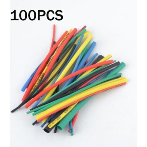 100pcs 5 Sizes 5 Color 100mm Heat Shrink Tube Wire Cable Insulated Sleeving Heat Shrinkable Sleeve