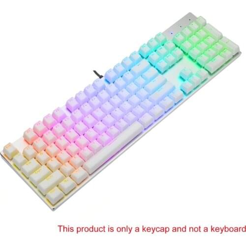 104 Keys Layout Keycaps Set for Mechanical Keyboard Backlit Crystal Edge Design Cherry MX With Key Puller