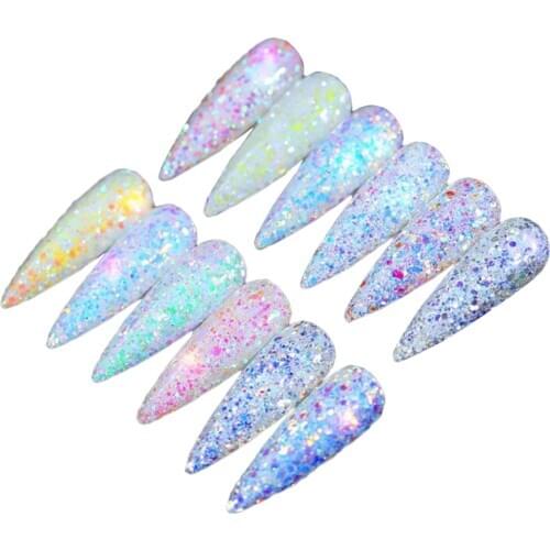 12 Jars Nail Art Glitter Powder Dust Flakes Sequins for Body Face Eyeshadow
