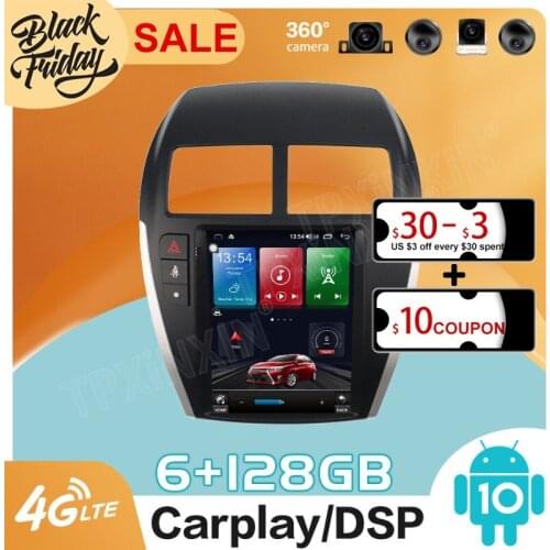 128GB Android 10.0 Tesla Style for Mitsubishi ASX 2013 - 2018 Carplay GPS Car Navigation Multimedia Video Player Stereo Radio