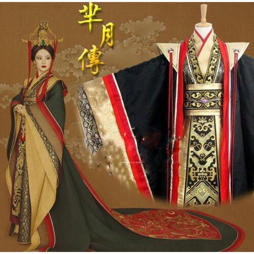 2015 Newest TV Play Legend of Mi Yue - Ancient Qin Empress Xuan Photo House 2 designs Simplified and Original Empress Costume