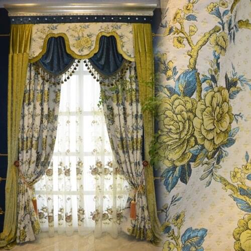 2021 French Luxury high quality beautiful Embroidery Sequins Gauze Modern European Curtains for living room Bedroom Customized