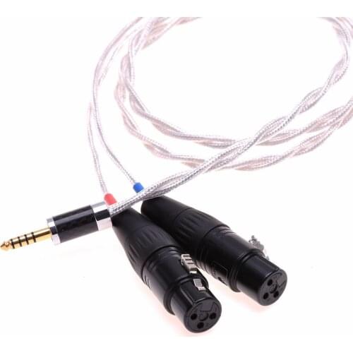 4.4mm to Dual XLR Female Balanced Audio Extension Silver Plated Shield Cable Compatible for iFi Sony NW-WM1Z MDR-Z1R TA-ZH PHA-2