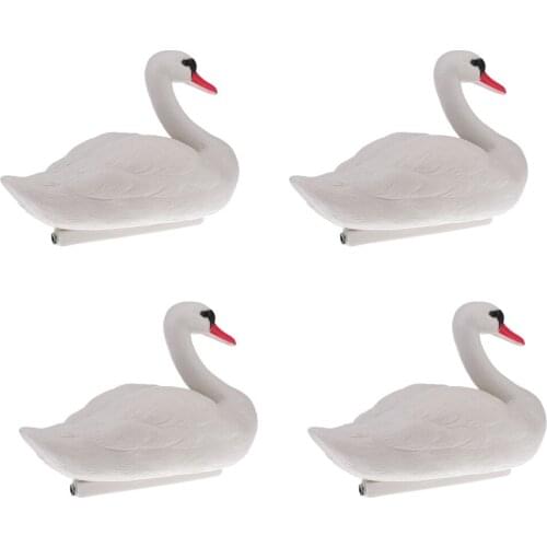 4Pcs LifeSize Hunting Swan Decoy Pond Decor Floating Bird Garden Scarer Scarecrow