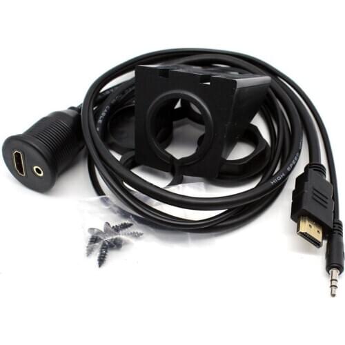 Car and motorcycle dashboard with bracket DC3.5mm +HDMI HD male to female waterproof cable