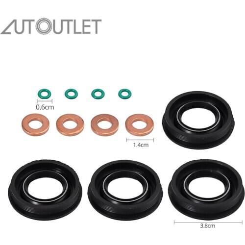 AUTOUTLET Fuel Injector Seal + Washer + Oring For Ford Transit MK7 6C1Q-6K780-AB 6C1Q-9K546-BC 6C1Q-9K546-AC Fuel Injector Seal