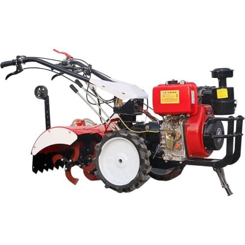 Gasoline diesel micro tillage small tractor trenching loose soil hitting field tillage tiller
