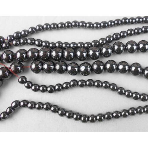 Black Round nomagnetic Hematite Beads 10mm 6mm 8mm 4mm for Bracelet Jewelry