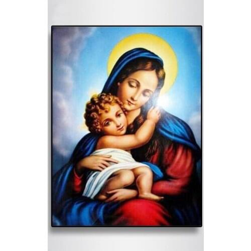 CraftArtGo 5D DIY Diamond Embroidery Virgin Mary Full Square Round Rhinestone Mosaic Painting Cross Stitch Flowers Diamond Kit