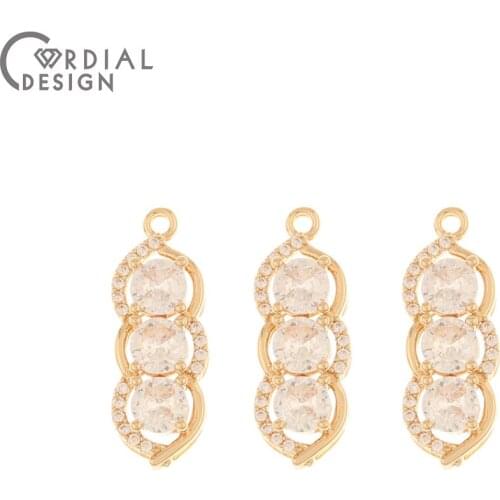 Cordial Design 30Pcs 9*24MM Jewelry Accessories/DIY Making/Pendant For Necklace/Hand Made/Drop Shape/CZ Charms/Earring Findings