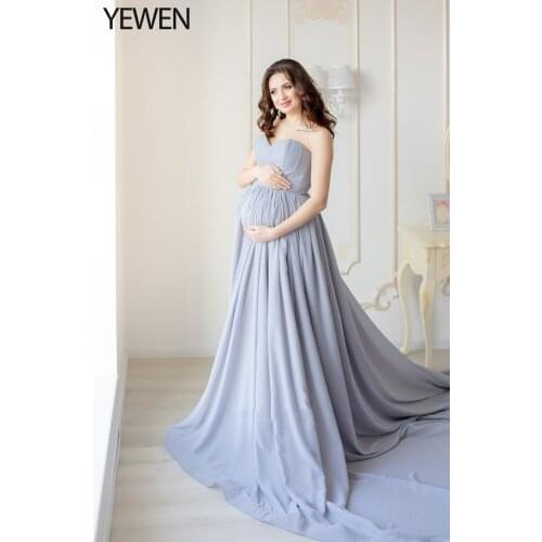 Long Maternity Photography Props Dresses Sexy Fancy Pregnancy Dress Photo Shoot Clothes For Pregnant Women Maxi Gown 2021