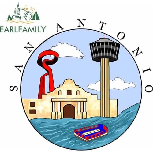 EARLFAMILY 13cm x 9.8cm For San Antonio Vinyl Material Car Stickers Interesting Decal Waterproof Scratch-Proof Decoration