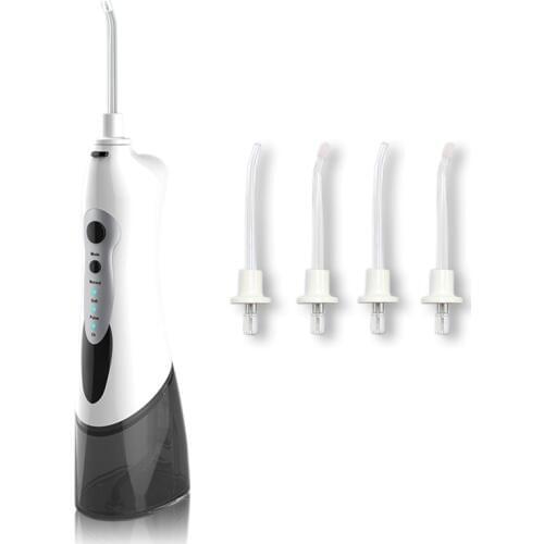 Oral Irrigator Portable Dental Water Flosser for Bridges Care Large Capacity 4 Replacement Tips Professional Irrigador Dental