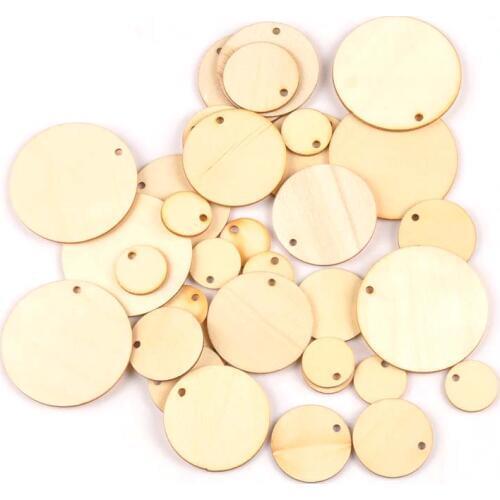 50pcs Round pattern Natural wooden charms pendant for Drop Hanging Home decoration diy embellishment Scrapbooking crafts MT2149