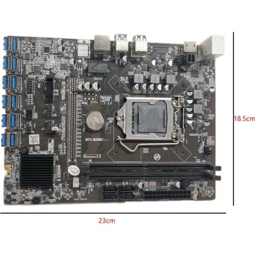 B250C BTC Motherboard BTC CPU Miner Motherboard DDR4 12 PCI-E Graphics Card Support LGA 1151(in stock)