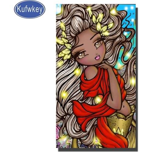 Cartoon Big Eye girl 3d Diy diamond painting Full Square/Round drill 5d diamond embroidery Mermaid 3d cross stitch,Wall Art