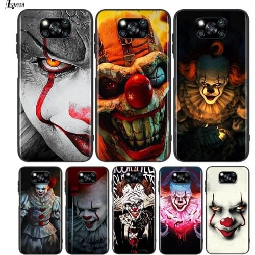 Pennywise Clown For Xiaomi Poco C3 M3 M2 X3 NFC X2 F2 Pro F1 F3 Mi Play Mix 3 A2 Lite A1 6 5X Black Soft Phone Case