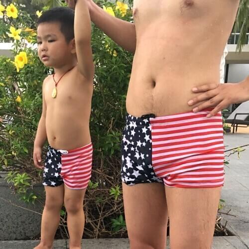 New Family Swimsuit Parent Children Bathing Suits Father Son Swimwear Men Swim Shorts Kids Beachwear