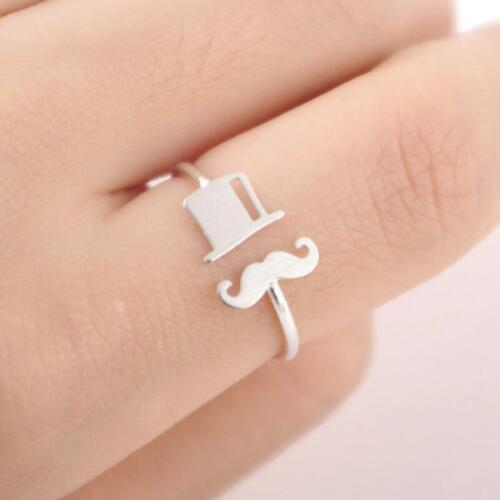 Wholesale 10pcs/lot Mix Color Designer Jewelry Cap Moustache Ring Cute Midi Rings For Girls Free Shipping