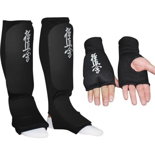 1 set Taekwondo gloves foot protector karate sparing hands feet guard TKD ankle guard Martial arts protection half finger glove