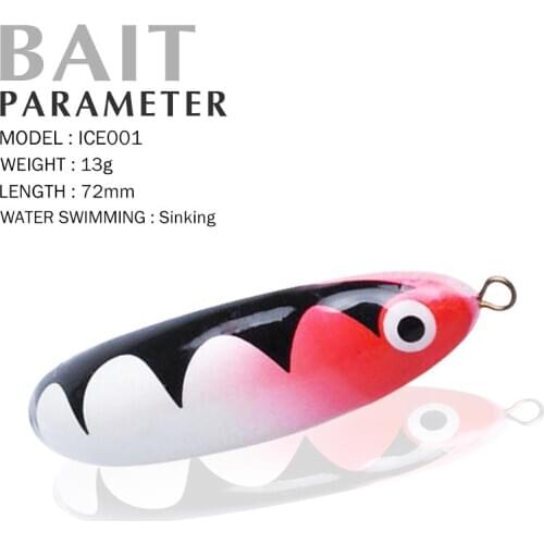 Ice Fishing Bait 72mm/65mm 13g/9.5g Sinking Ice Pencil Lure for Fishing Artificial Dying Ice Fishing Pencil Lure Hard