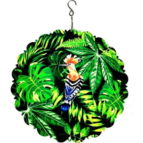 Bird Repellent Garden Hanging Parrot Leaves Decorative Birds Deterrent Device Wind Spinner Scare Birds Away Plant Protect K0AB