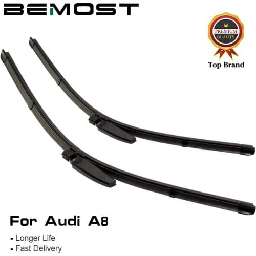 BEMOST Car Front Window Windshield Wiper Blades Natural Rubber For Audi A8 D2/D3/D4 1994 To 2017 U Hook/Slider/Push Button