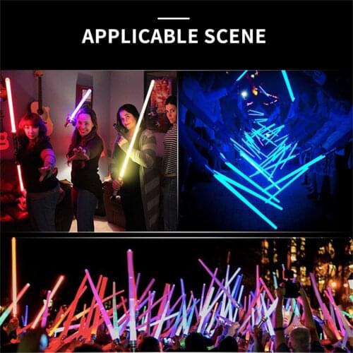1/2pc Luminous Toys 2 In 1 Led Voice Folding 9 Colors Changing Flash Stick Interactive birthday Gift For Children Space Sword