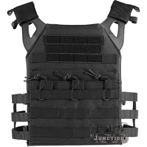 TFG Tactical JPC Vest MOLLE Plate Carrier Modular Low Profile Adjustable For Hunting Airsoft Combat W/ 2PCS Soft Plates Black