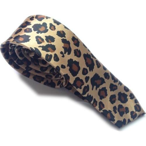 Leopard print slim tie necktie party fashion plaid ties for men cravat 5CM WIDTH