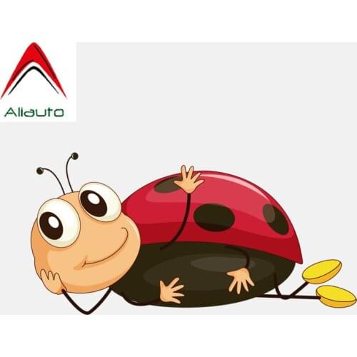 Aliauto Funny Car Sticke Lying Ladybug Motorcycler PVC Decal for Mitsubishi Lada Kia Mazda Mazda 3 Subaru Golf 4 Skoda,14cm*7cm