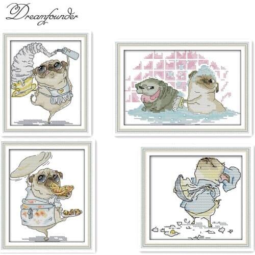 A shy scrub teacher cross stitch kit aida 14ct 11ct count print canvas stitches embroidery DIY handmade needlework