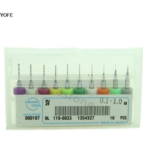 1set Drill Bits DIY 10Pcs 0.1mm-1.0 mm PCB Print Circuit Board Carbide Micro Drill Bits Tool