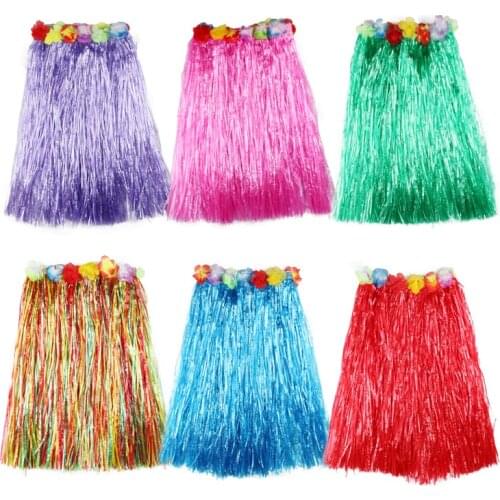 1PCS 40CM-80CM Single Layer Hawaiian Hula Skirt Suit Lady Dance Grass Dress Adult Hawaii Beach Wedding Festive Party Supplies