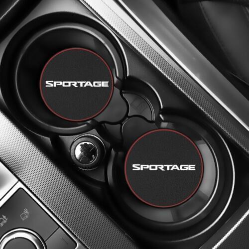 1pcs Car Cup Holder Mat Leather Water Coaster Decoration For Kia sportage 2011-2019 Car Styling Accessories