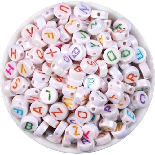 100Pcs Mik With Colorfol Letter Beads Alphabet Acrylic Beads For Jewelry Making Women Children DIY Bracelet Necklace Findings