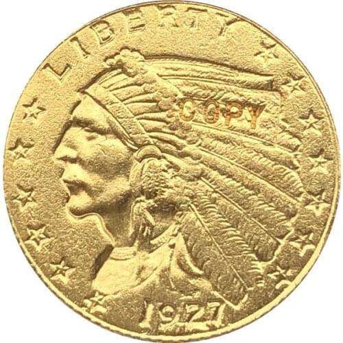24-K gold plated 1927 $2.5 GOLD Indian Half Eagle Coin Copy