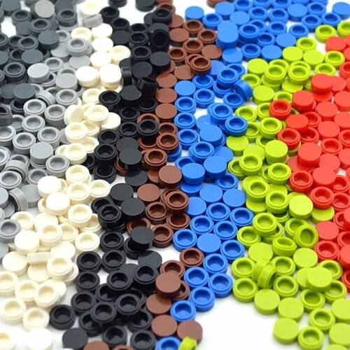 450pcs DIY Building Blocks Figure Bricks Ceramic Round Tile 1x1 Educational Creative Size Compatible With leduo Toys