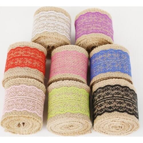 6cm 2m/Roll Natural Jute Burlap Lace For DIY Trim Fabric Sewing Wedding Home Decor Accessories