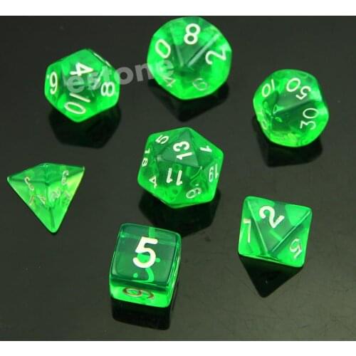 7-Dice Sided D4 D6 D8 D10 D12 D20 Magic-the-Gathering D&D RPG Poly Game Set Blue Dices Beads