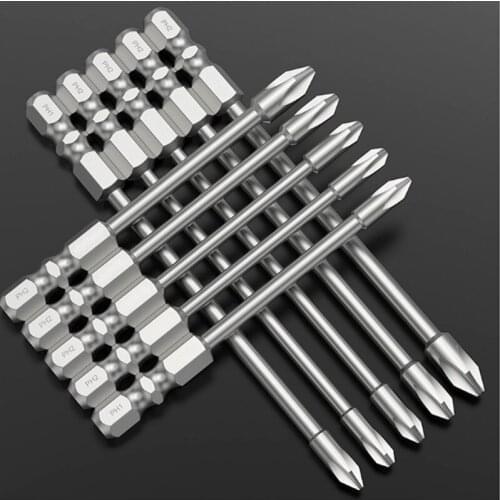 8Pcs S2 Steel Strong Magnetic PH2 Screwdriver Bit 1/4" Hex Shank PH1 PH3 Phillips Electric Screwdriver High Torque Tools