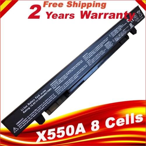 HSW 5200mah 8cells Replacement Laptop Battery X550A For ASUS A41-X550 A41-X550A A450 P550 F550 k550 R510 X 450 X550