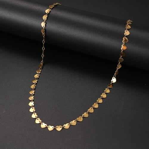 CACANA Stainless Steel Chain Necklaces For Man Women Gold Silver Color For Pendant Chain Heart Shape Donot Fade Jewelry N1938