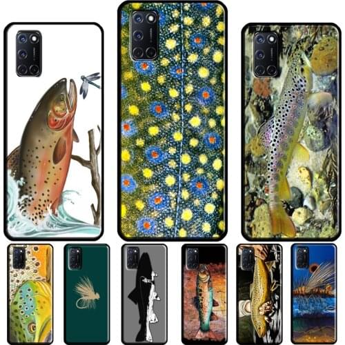 Trout Fish Fishing Case For OPPO Reno 2 Z 4 Pro F5 F7 A52 A72 A1K A5S A15 A83 A91 A31 A53 A5 A9 2020 Cover