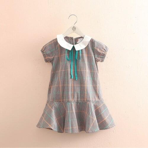 Baby Plaid Dress 2021 Summer New Girls' Clothing Kids' Dress