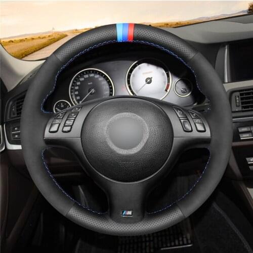DIY Anti-Slip Wear-Resistant Steering Wheel Cover For BMW E46 330i 330Ci E39 540i 525i 530i M3 Car Interior Decoration