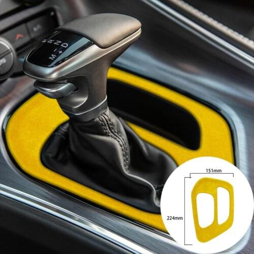 For Dodge Challenger 2015-2020 Alcantara Suede Wrap Car Knob Gears Head Panel Strip Covers Trim Sticker Internal Car-Styling