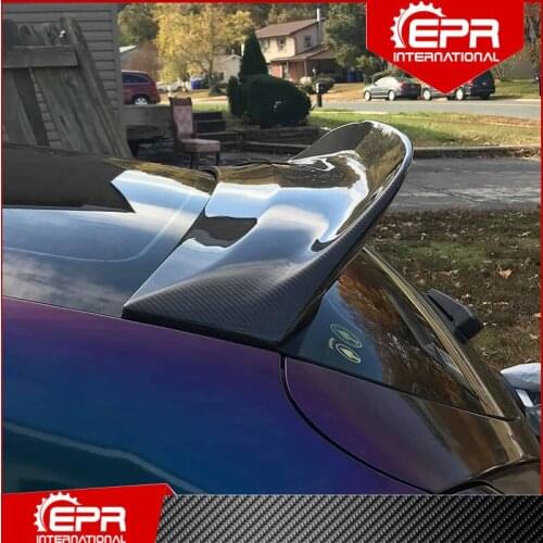 For Veloster Non-turbo SC Type Carbon Fiber Duckbill Trim Glossy Carbon Trunk Splitter Wing Bootlid Spoiler Lip For Veloster