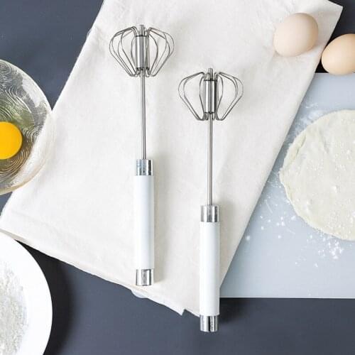 Home hand-held whisk can be pressed to rotate semi-automatic egg cream opener 12 inch stainless steel egg mixer